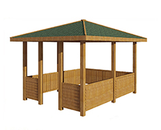  Ahşap Dikdörtgen Kameriye 300x400x300 (LWH) 0070143