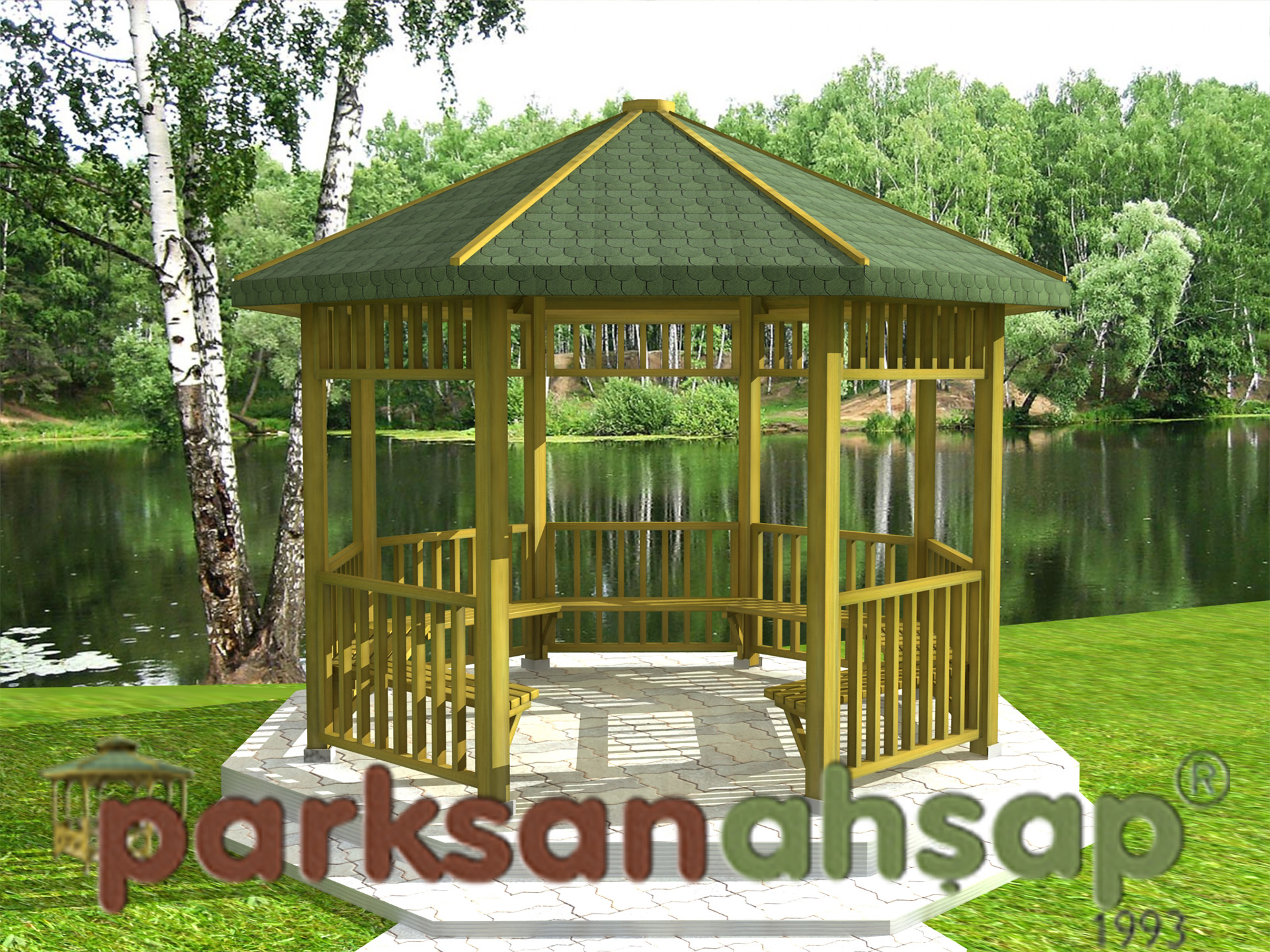 Ahşap Kamelya Sekizgen 400(L)x400(W)x300(H) - 70159