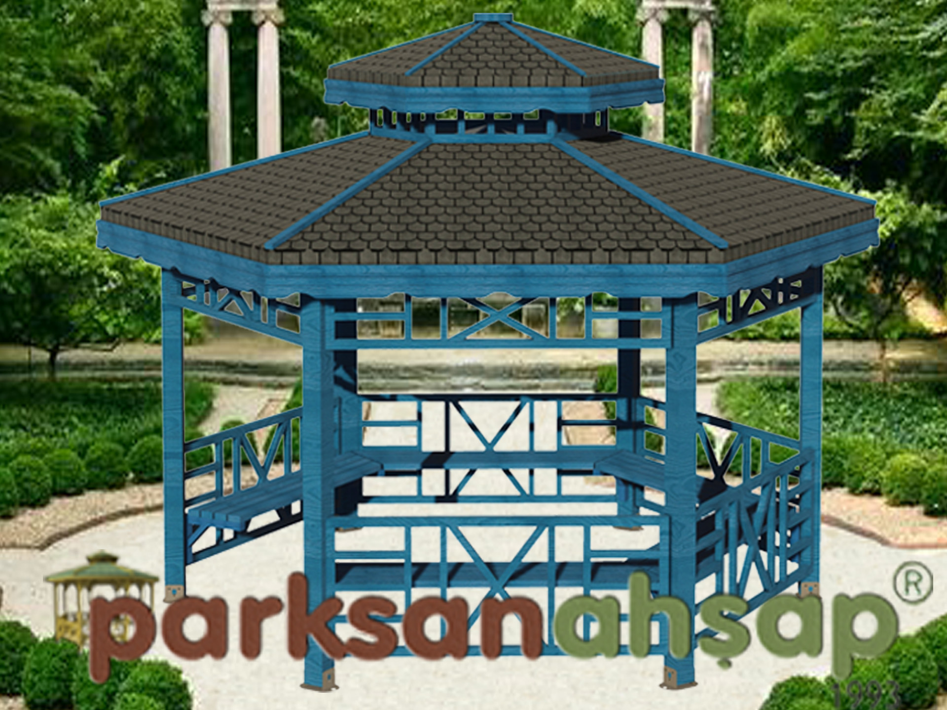 Ahşap Kamelya Altıgen 400(L)x400(W)x330(H)-70151