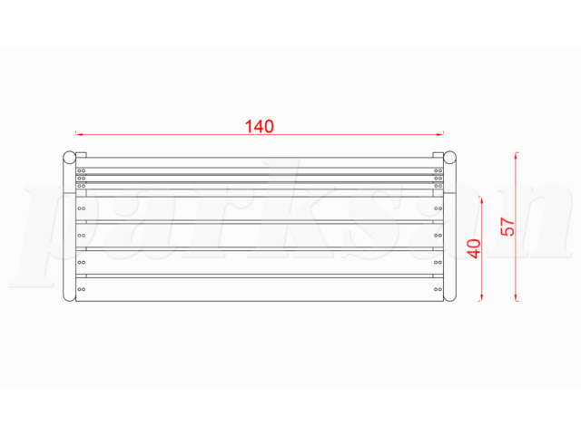 Ahşap Oturma Bankları / Metal Ayak Bank 140(L)x30(W)x80(H) - 70655 Teknik Resim