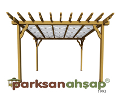 Ahşap Brandalı Pergole 300(L)x400(W)x250(H) - 70355