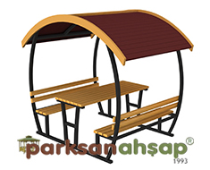 Çatılı Piknik Masası (Metal) 225(L)x180(W)x243(H) - 70434