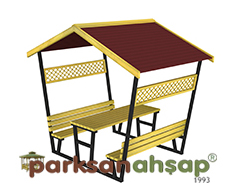 Çatılı Piknik Masası (Metal) 295(L)x180(W)x282(H) - 70425