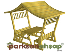 Çatılı Piknik Masası (Ahşap) 270(L)x180(W)x294(H) - 70411