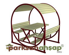 Çatılı Piknik Masası (Metal) 250(L)x180(W)x250(H) - 70441