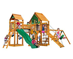 30695 - Ahşap Kaydıraklı Tırmanmalı Salıncaklı Oyun Evi