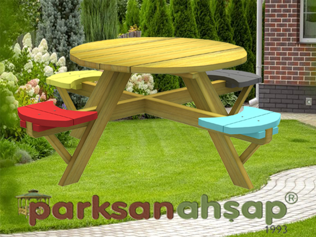 Piknik Masası (Çocuk Boyu) 130(L)x130(W)x61(H)-70501