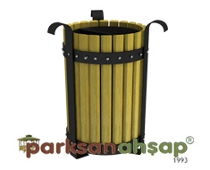 Dış Mekan Ahşap Çöp Kovası  (Küllüklü) 35(W)x57(H) - 70910