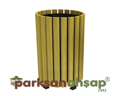 Dış Mekan Ahşap Çöp Kovası  (Küllüklü) 35(W)x57(H) - 70902