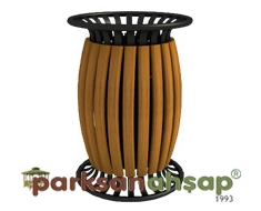Dış Mekan Ahşap Çöp Kovası 46(W)x70(H) - 70918 