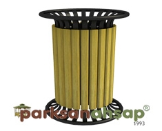 Dış Mekan Ahşap Çöp Kovası 46(W)x70(H) - 70917