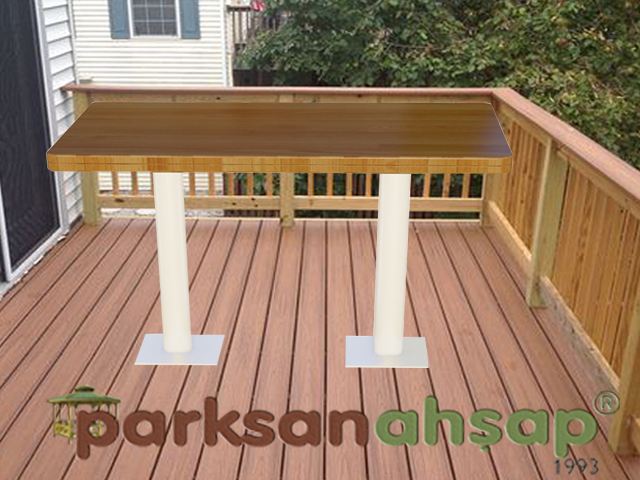 Kafe Balkon Dikdörtgen Masa 120(L)x60(W)x75(H)-70743
