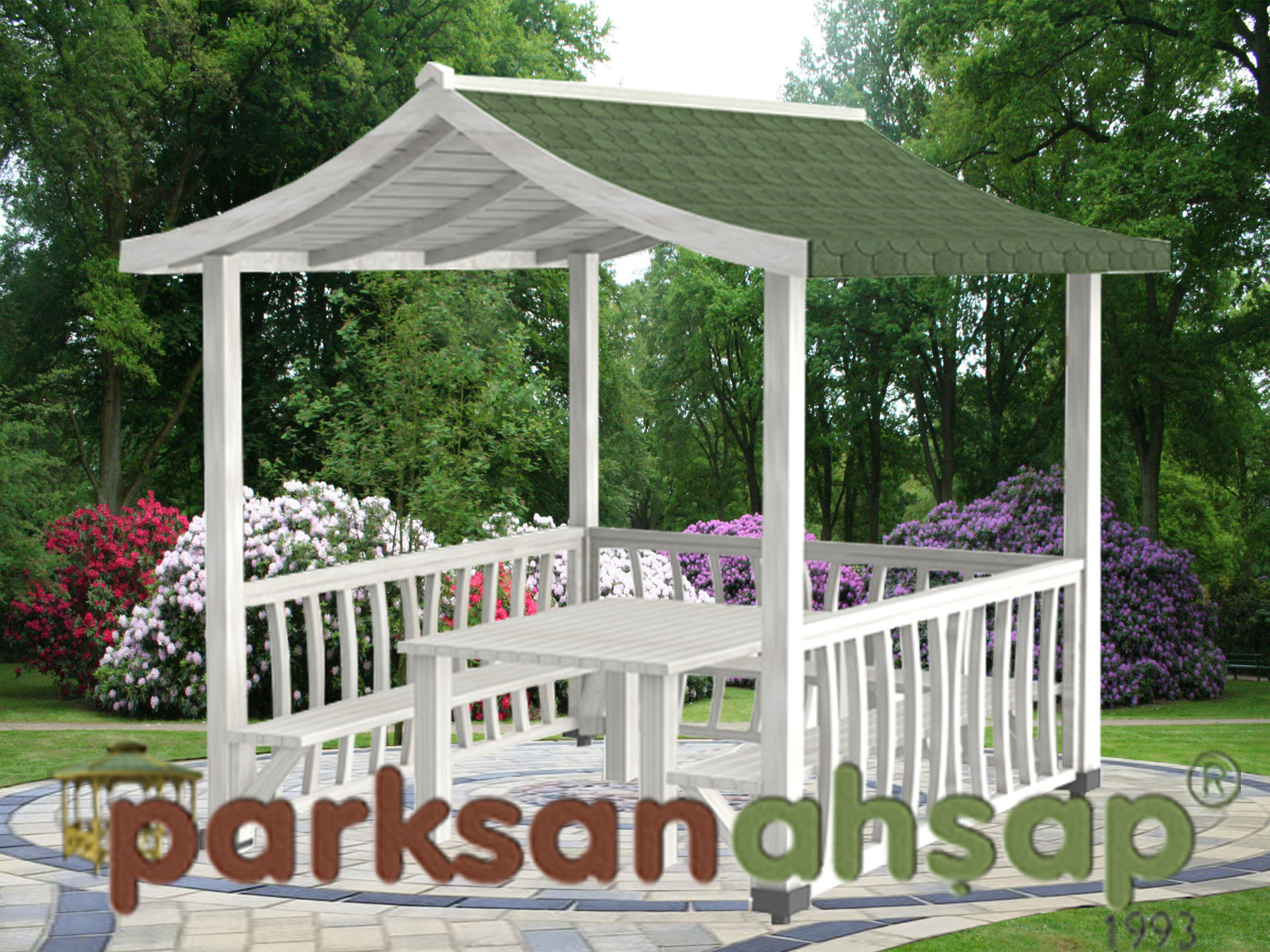  Ahşap Japon Çatılı Gazebo 200(L)x300(W)x310(H) - 70114