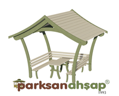 Ahşap Japon Çatı Mini Gazebo 200(L)x300(W)x320(H) - 70101
