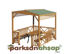 Ahşap Ekonomik Mini Gazebo 250(L)x300(W)x250(H) - 70120 