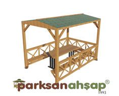  Ahşap Ekonomik Mini Gazebo 200(L)x300(W)x250(H) - 70107
