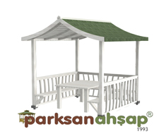  Ahşap Japon Çatılı Gazebo 200(L)x300(W)x310(H) - 70114
