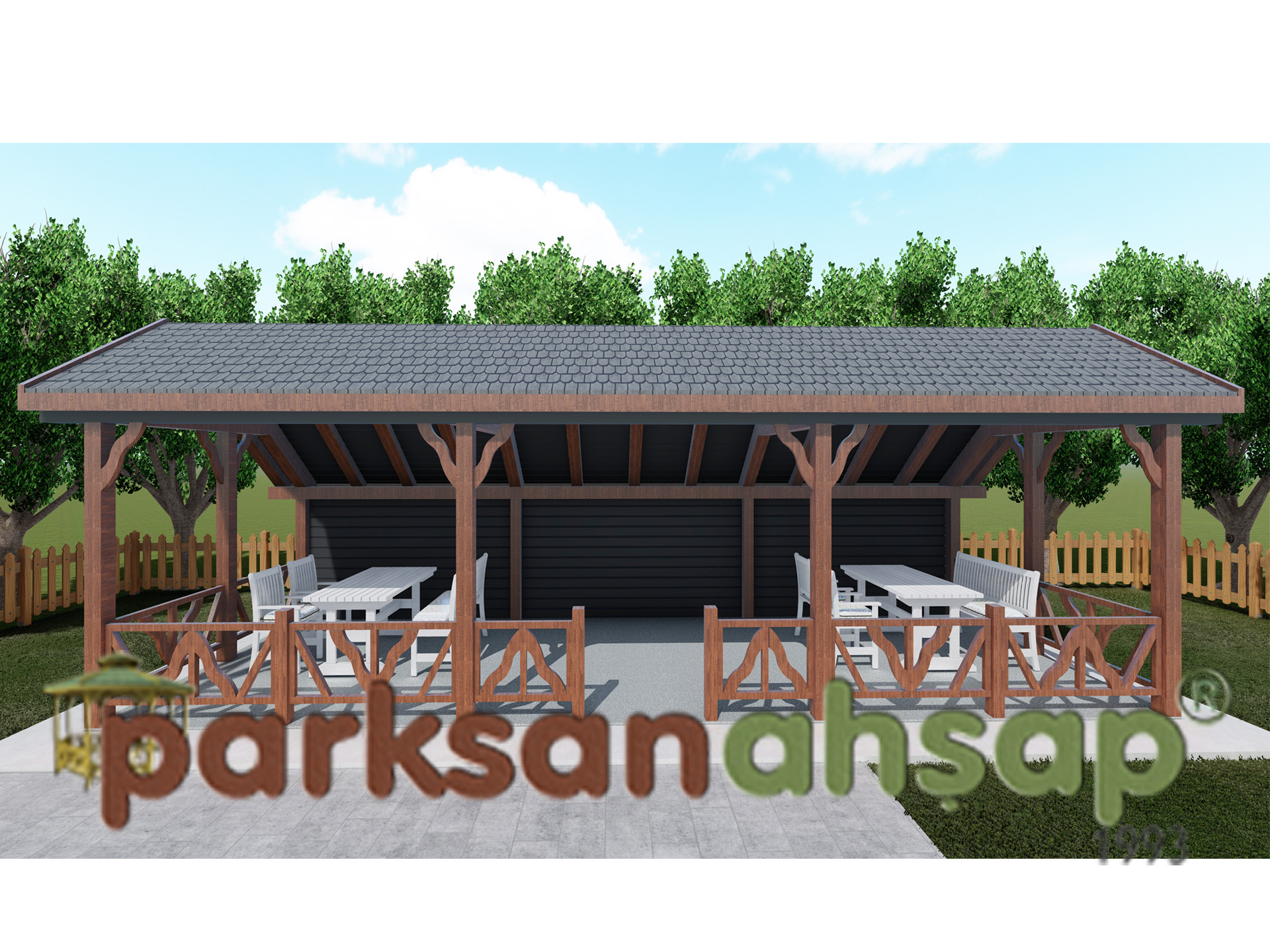 Ahşap Çardak Dikdörtgen 300(L)x900(W)x330(H) - 70239 