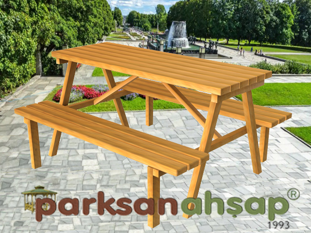 Piknik Masası (Ahşap Masa) 145(L)x170(W)x75(H)-70513