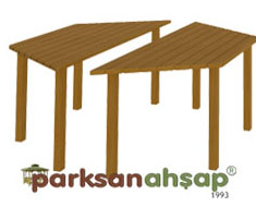 Ahşap Altıgen Masa Takımı 135(Çap)x75(H)-70729