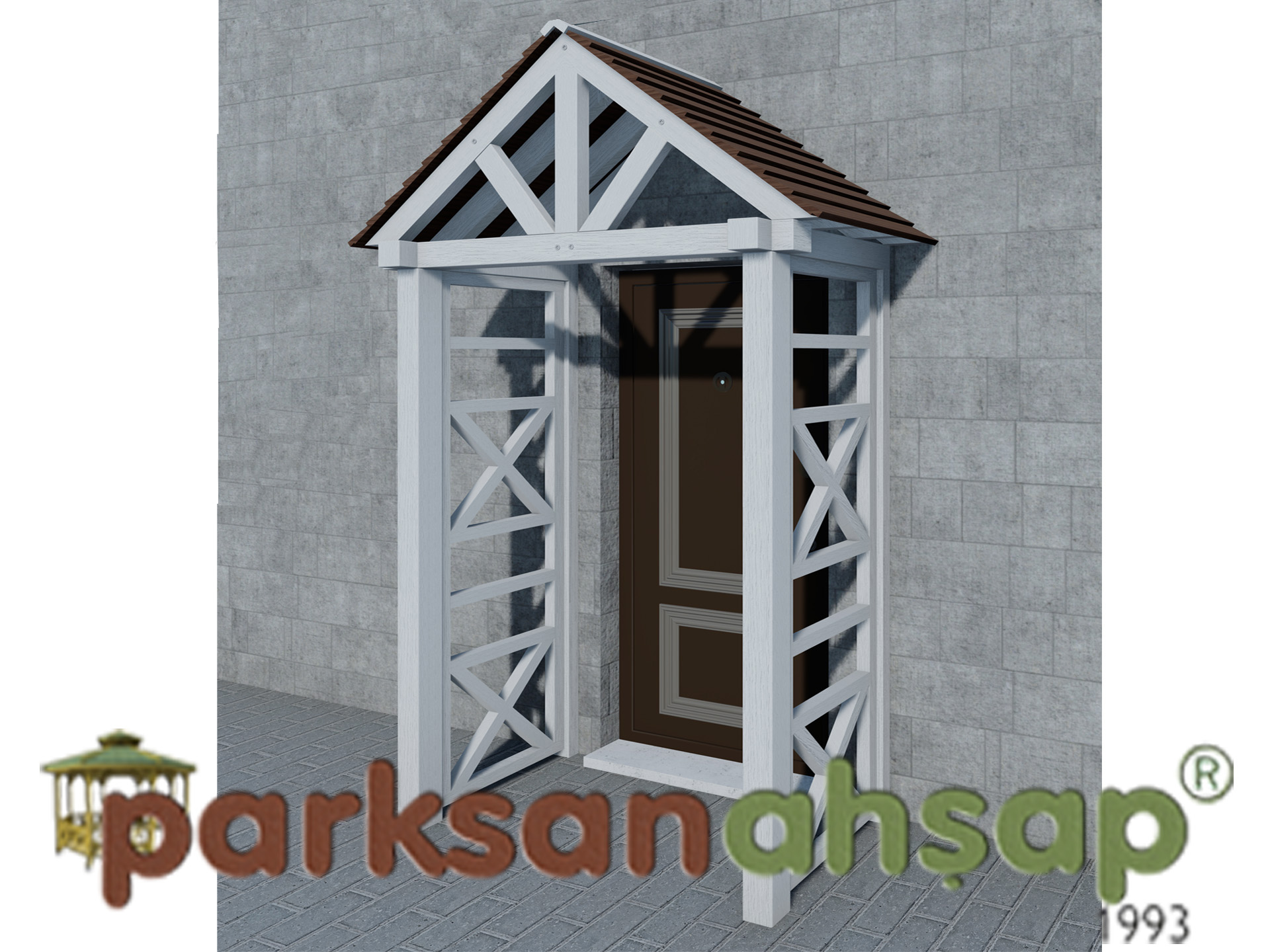 Ahşap Kapı Giriş Sundurma 188(L)x85(W)x290(H)-70307 
