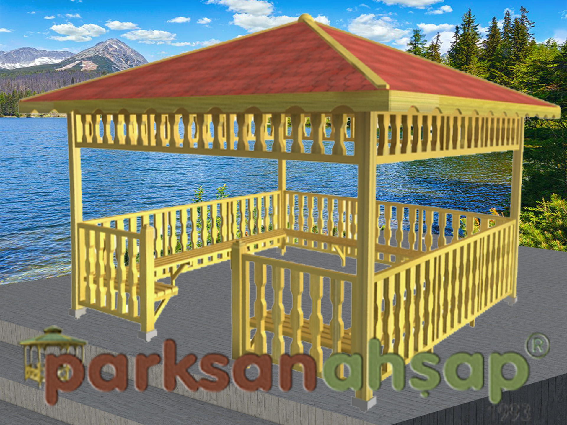 Ahşap Kamelya Kare 400(L)x400(W)x300(H)-70133