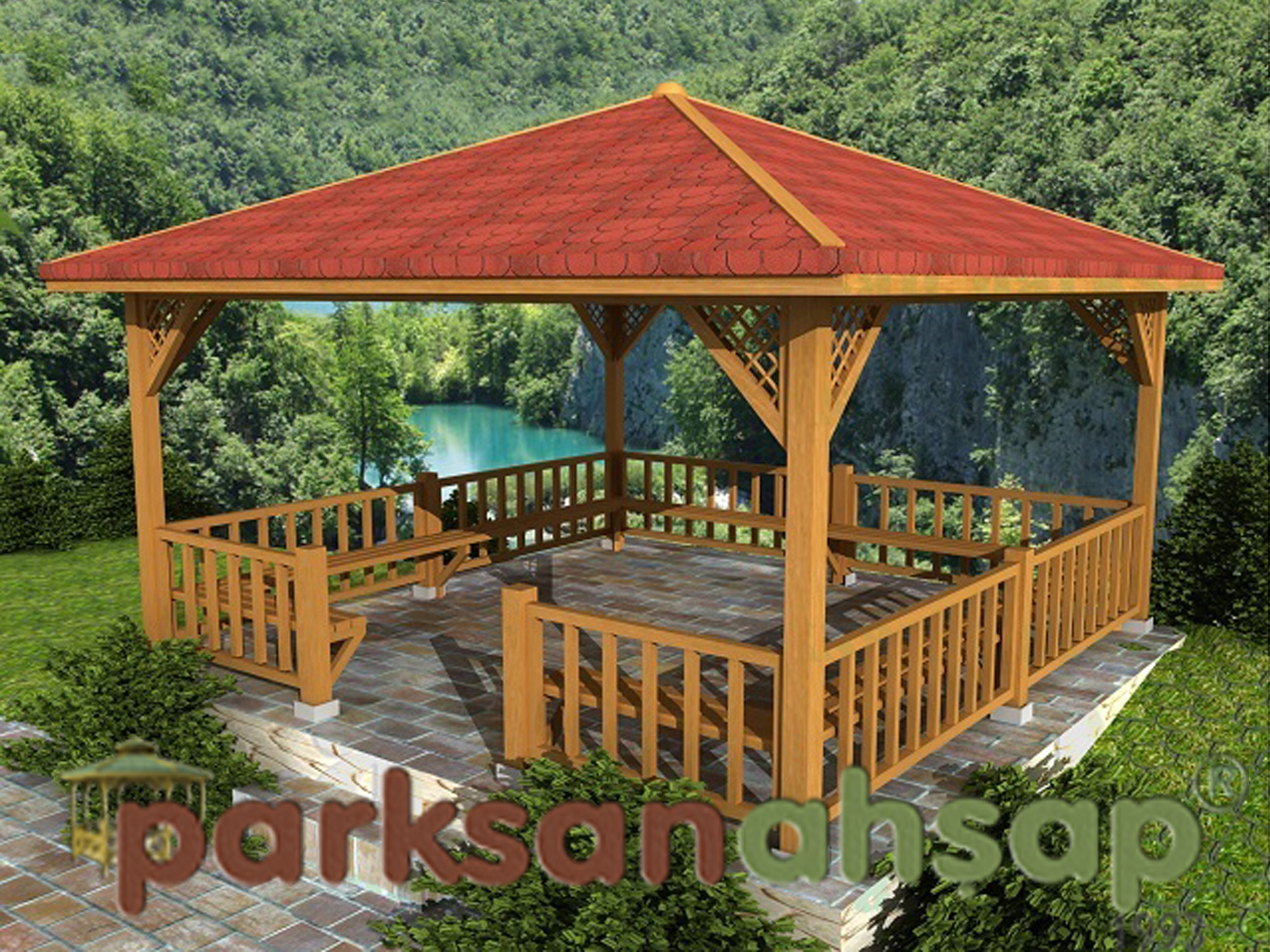  Ahşap Kamelya Kare 400(L)x400(W)x300(H)-70131