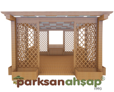 Ahşap Brandalı Pergole 400(L)x400(W)x270(H)-70388