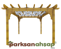 Ahşap Brandalı Pergole 300(L)x300(W)x250(H) - 70354