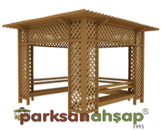 Ahşap Pergole 300(L)x300(W)x250(H) - 70381