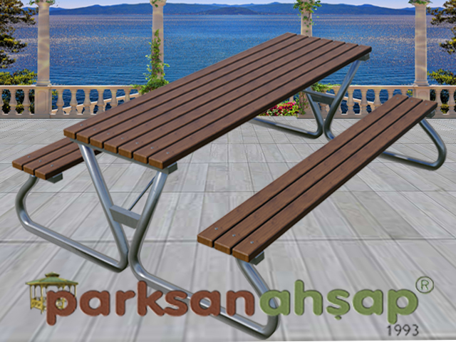Piknik Masası (Metal Ayaklı) 195(L)x180(W)x75(H)-70541