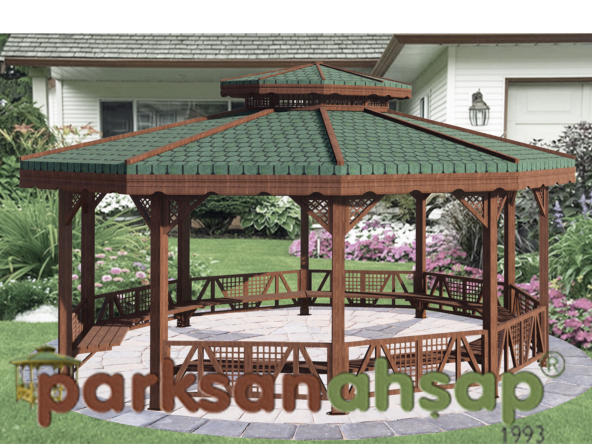 Ahşap Çardak Ongen 600(L)x600(W)x330(H)-70182