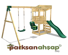 30630 - Ahşap Oyun Evli Salıncak Seti