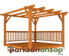 Ahşap  Pergole 300(L)x300(W)x250(H) - 70366