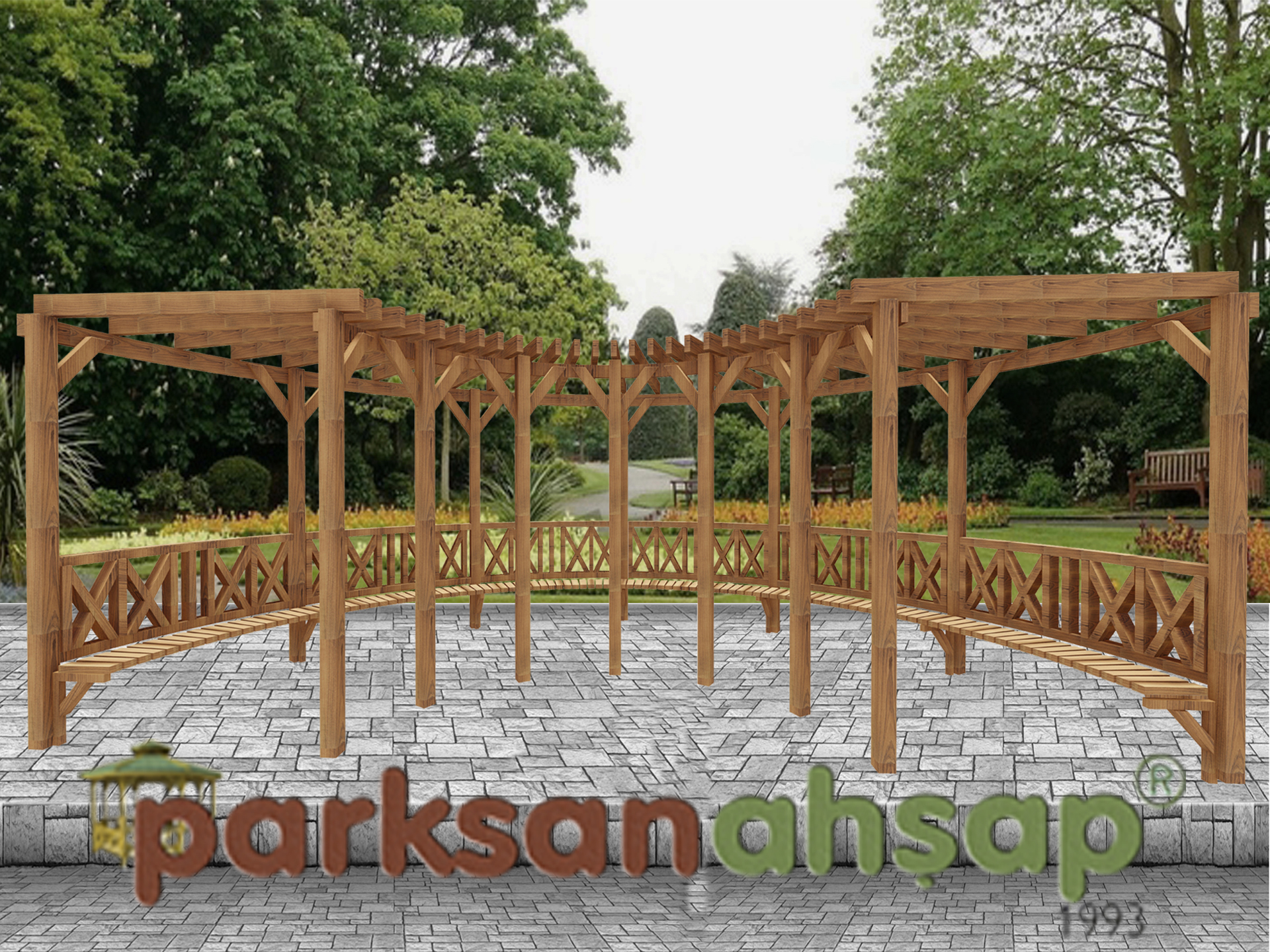 Ahşap Pergole 850(L)x400(W)x250(H) - 70396