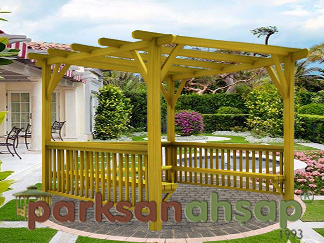Ahşap Pergole 300(L)x300(W)x250(H) - 70365 
