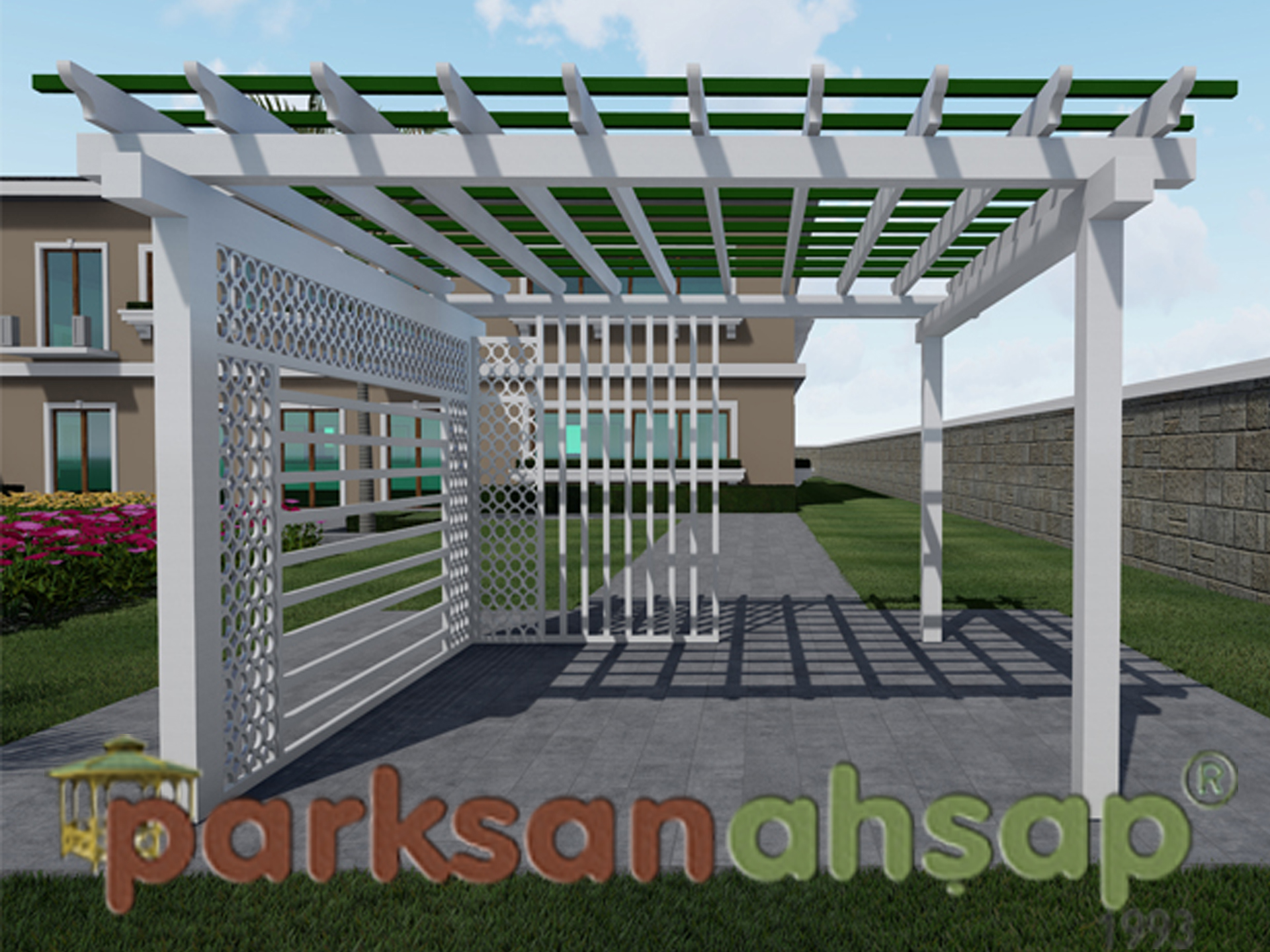 Ahşap Villa Pergole Sundurma 400(L)x400(W)x250(H)-70375