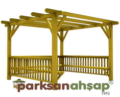 Ahşap Pergole 300(L)x300(W)x250(H) - 70365 