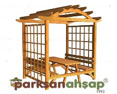 Ahşap Pergole Piknik Masası 180(L)x200(W)x250(H)-70347