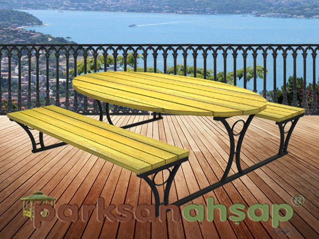 Piknik Masası  (Metal Ayaklı) 145(L)x175(W)x75(H)-70543