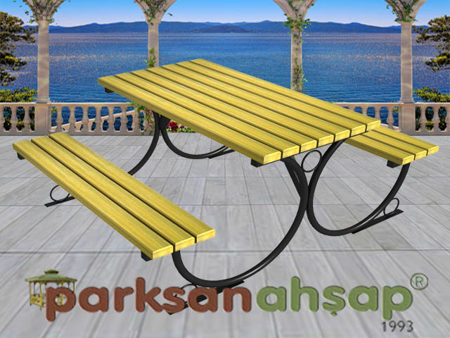 Piknik Masası  (Metal Ayaklı) 145(L)x160(W)x75(H)-70540