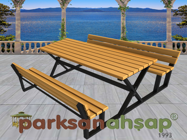 Piknik Masası (Metal Ayaklı) 145(L)x182(W)x80(H)-70550