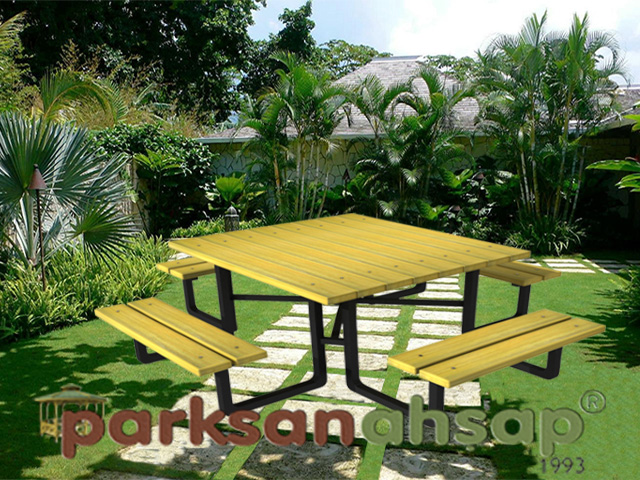 Piknik Masası  (Metal Ayaklı) 170(L)x170(W)x75(H)-70530