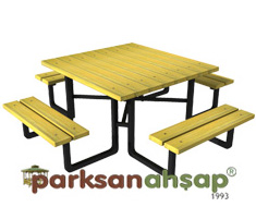 Piknik Masası  (Metal Ayaklı) 170(L)x170(W)x75(H)-70530