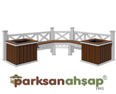 Ahşap Saksılı Bank 360(L)x60(W)x80(H) - 70850 