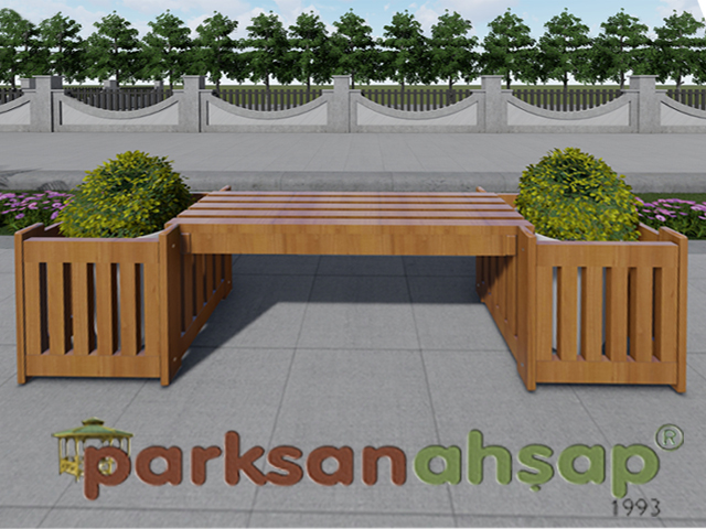 Ahşap Saksılı Bank 200(L)x40(W)x40(H) - 70842