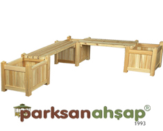 Ahşap Saksılı Bank  300(L)x60(W)x60(H) - 70847