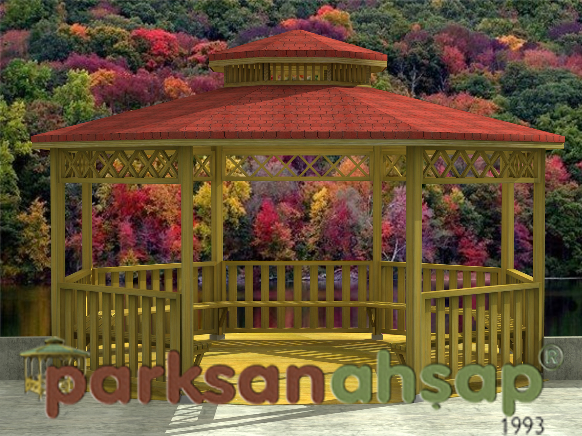 Ahşap Kamelya Sekizgen 500(L)x500(W)x330(H) - 70171