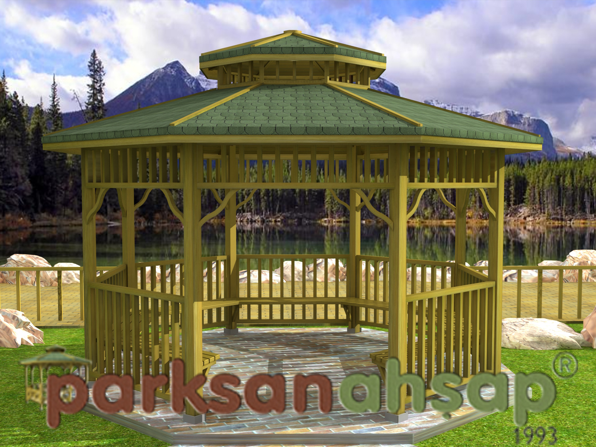 Ahşap Kamelya Sekizgen 400(L)x400(W)x330(H) - 70163