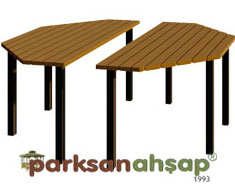 Ahşap Sekizgen Masa (Profil Ayak) 190(Çap)x75(H)-70756